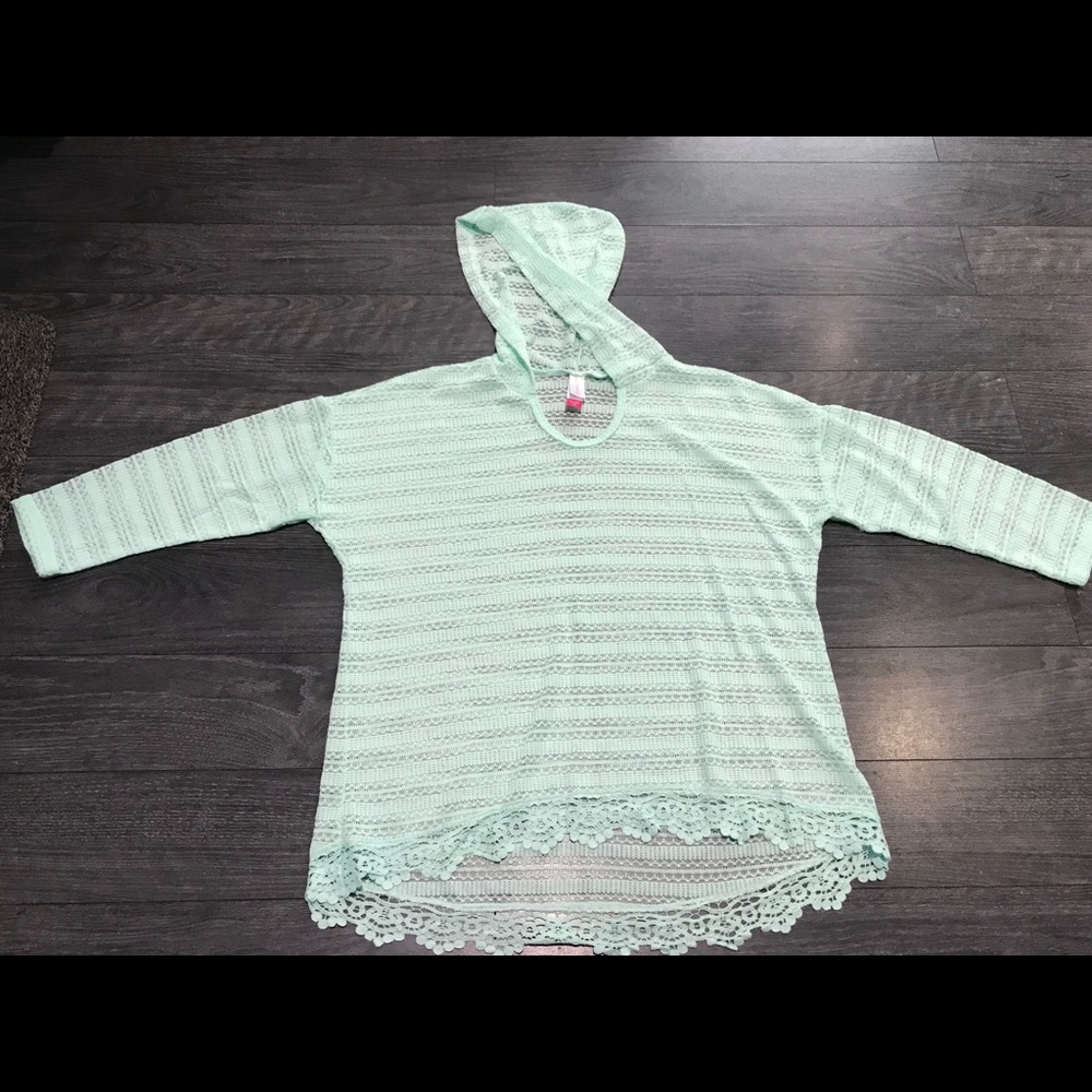 Hi-Low See Thru Pullover Hoodie
